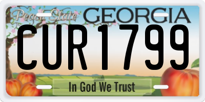 GA license plate CUR1799