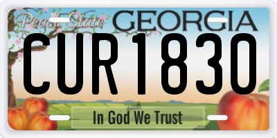 GA license plate CUR1830