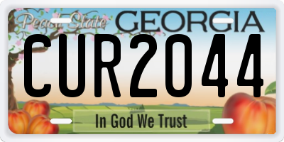 GA license plate CUR2044