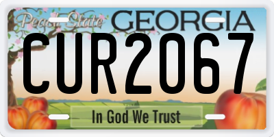 GA license plate CUR2067