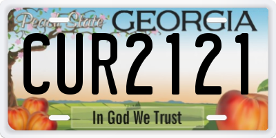 GA license plate CUR2121