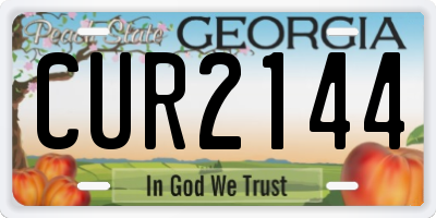 GA license plate CUR2144