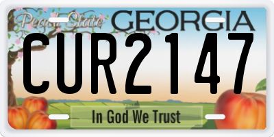 GA license plate CUR2147
