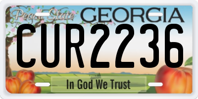 GA license plate CUR2236