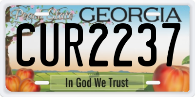 GA license plate CUR2237