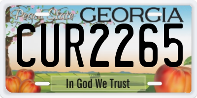 GA license plate CUR2265