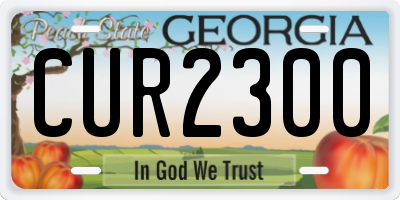 GA license plate CUR2300