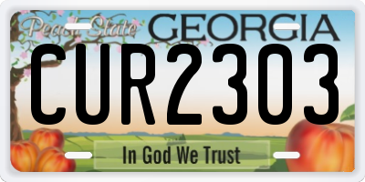 GA license plate CUR2303
