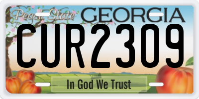 GA license plate CUR2309