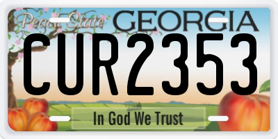 GA license plate CUR2353