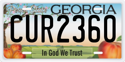 GA license plate CUR2360