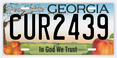 GA license plate CUR2439