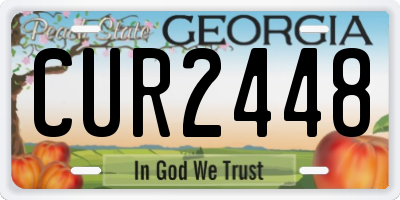 GA license plate CUR2448
