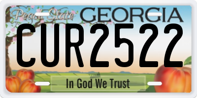 GA license plate CUR2522