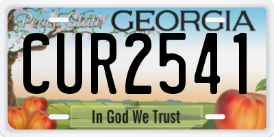 GA license plate CUR2541