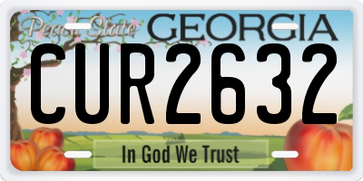 GA license plate CUR2632