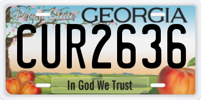 GA license plate CUR2636