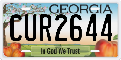 GA license plate CUR2644