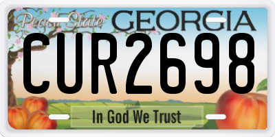 GA license plate CUR2698
