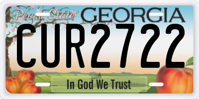 GA license plate CUR2722