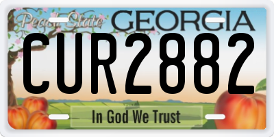 GA license plate CUR2882