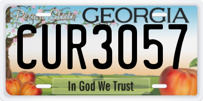 GA license plate CUR3057