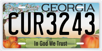 GA license plate CUR3243