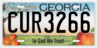 GA license plate CUR3266