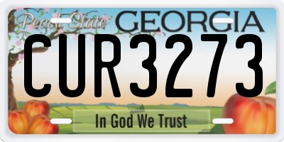 GA license plate CUR3273
