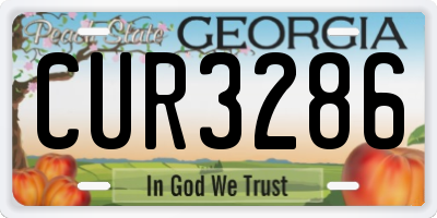 GA license plate CUR3286