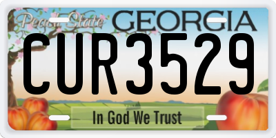 GA license plate CUR3529