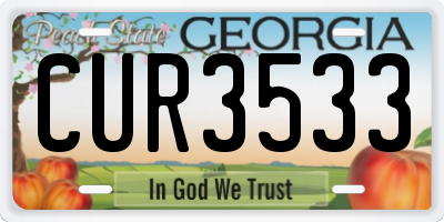 GA license plate CUR3533
