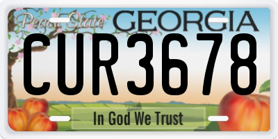GA license plate CUR3678