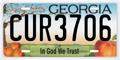 GA license plate CUR3706