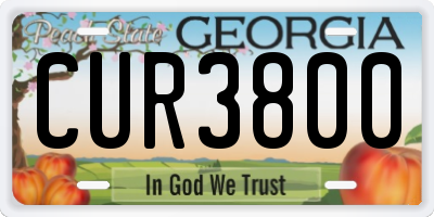 GA license plate CUR3800