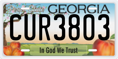 GA license plate CUR3803
