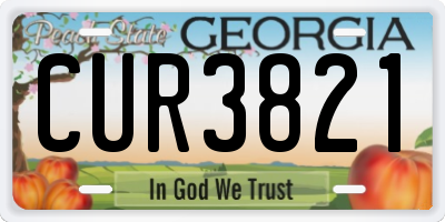 GA license plate CUR3821
