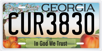 GA license plate CUR3830