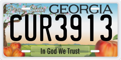 GA license plate CUR3913