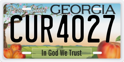 GA license plate CUR4027