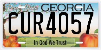 GA license plate CUR4057