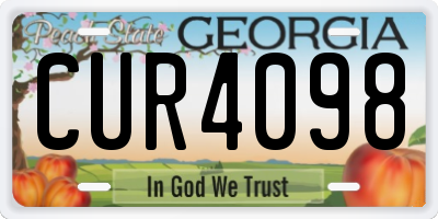 GA license plate CUR4098