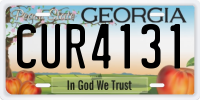 GA license plate CUR4131