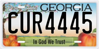 GA license plate CUR4445