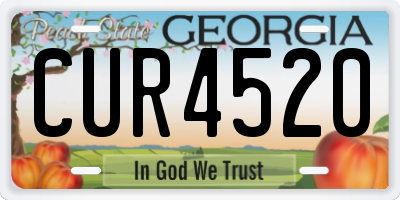 GA license plate CUR4520