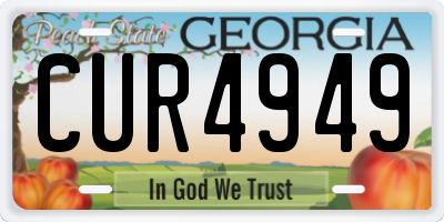 GA license plate CUR4949