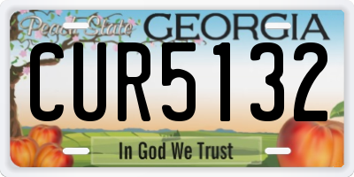 GA license plate CUR5132