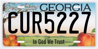 GA license plate CUR5227