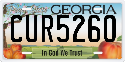 GA license plate CUR5260