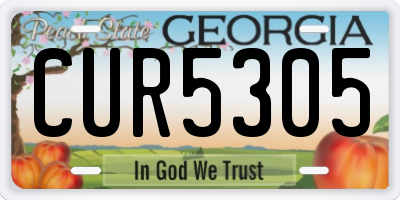 GA license plate CUR5305